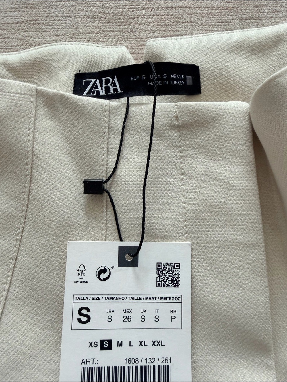Zara Cream Tailored Straight Trousers Women's - Picture 7 of 7